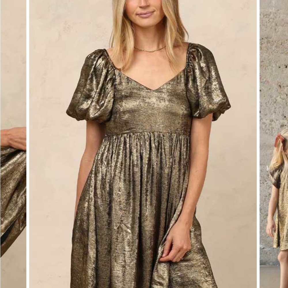 Noralee Gold Metallic Dress